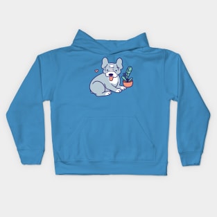 Blue French Bulldog Kids Hoodie